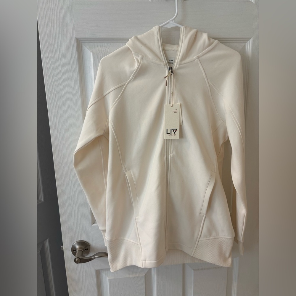 LIV Cream Zip-Up Hoodie- Life Energy‎ Earth